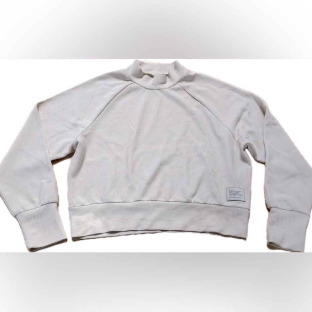RVCA Sofie Waffle Mock Neck Shirt Latte